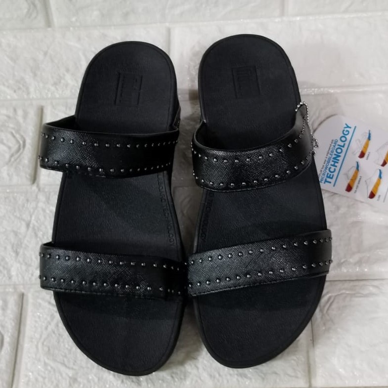 Fitflop / Sandal Fitflop / Sandal Wanita / Fitflop Selop / Fitflop Leather Slide / Sandal Kulit