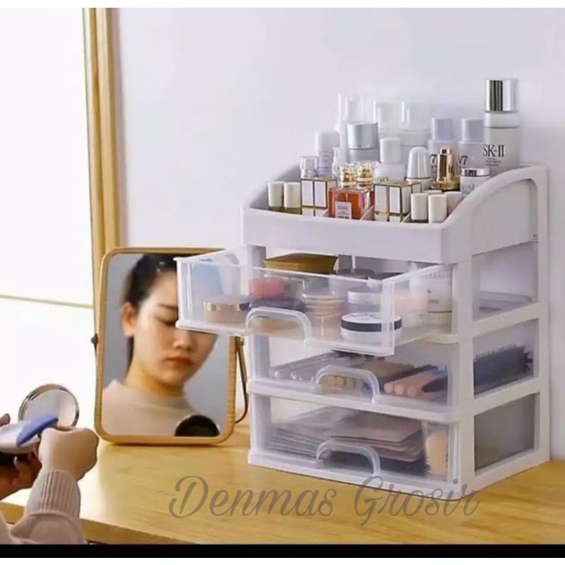 (COD) Rak Laci Kosmetik Susun 3 JUMBO / Rak Makeup Organizer / Rak Kosmetik Viral