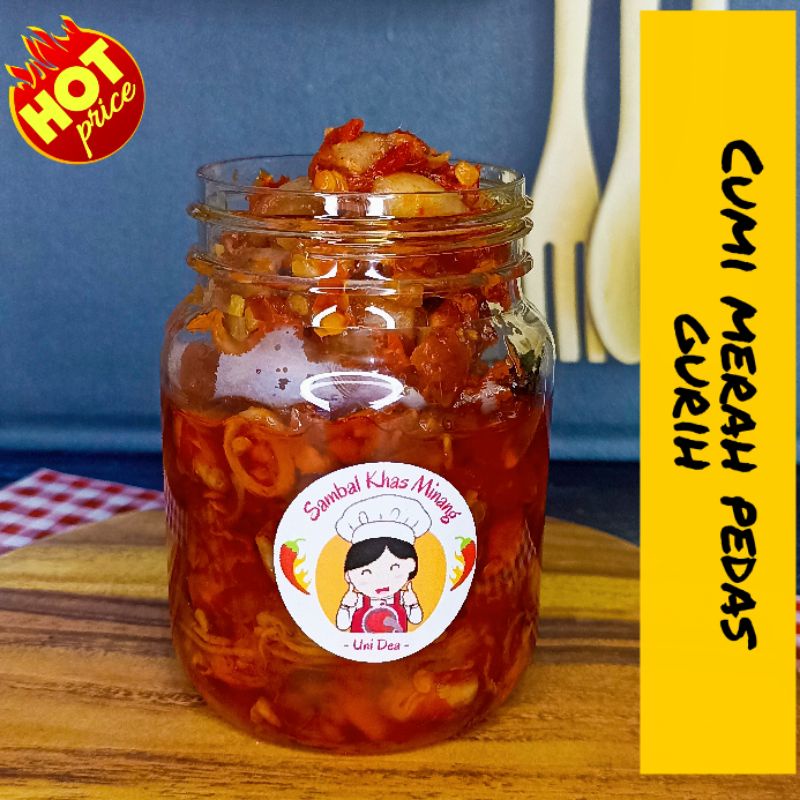 

Sambal Merah Cumi Pedas Gurih Khas Minang Kemasan 200gram