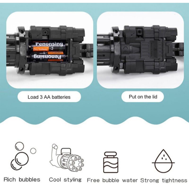 Mainan anak gelembung sabun buble gun machine electric