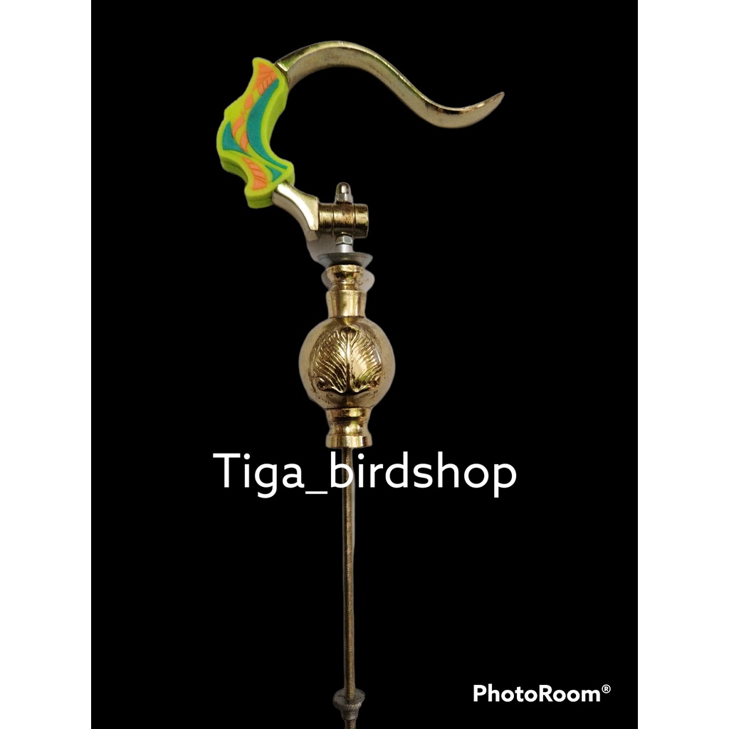 GANTUNGAN SANGKAR LIPAT KARET GOLD + PION DAUN GOLD SANGKAR BURUNG MURAI KOTAK BRANJANGAN PREMIUM