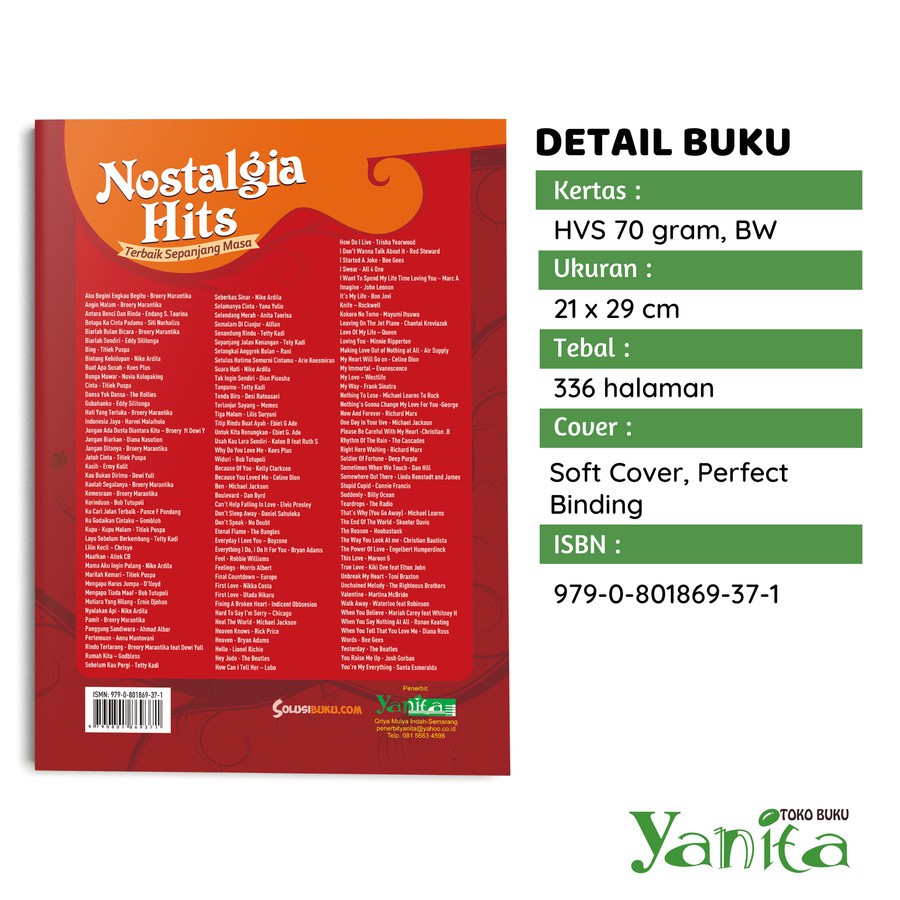 Buku Nostalgia Hits Terbaik Sepanjang Masa - Redaksi Team Yanita Musik