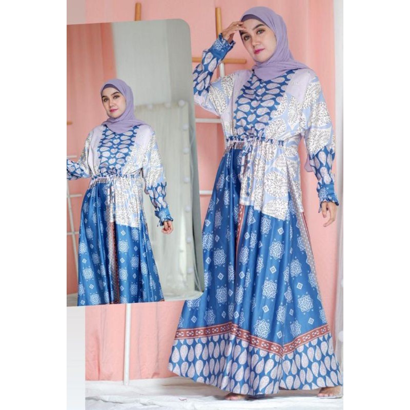 PROMO LEBARAN GAMIS MAXMARA MOTIF PREMIUM  ORIGINAL SADA HIJAB