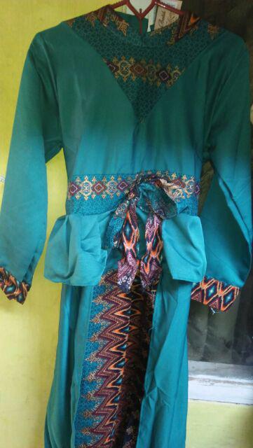 (ready Anak) Sarimbit Couple Batik Span Modern Renata Pinguin Etnic Free Selendang