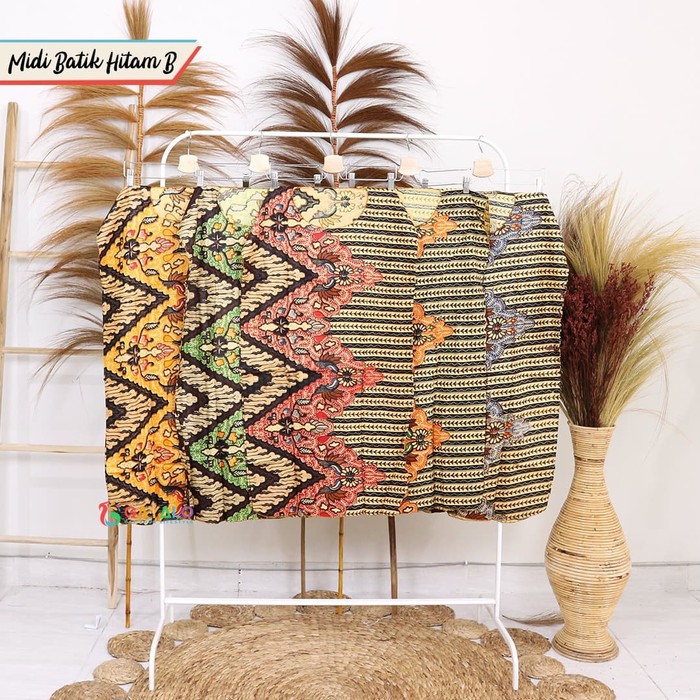 COXce DASTER MIDI BATIK HITAM/BAJU HAMIL/BAJU SANTAI/GROSIR DASTER TERMURAH/ - BATIK HITAM A
