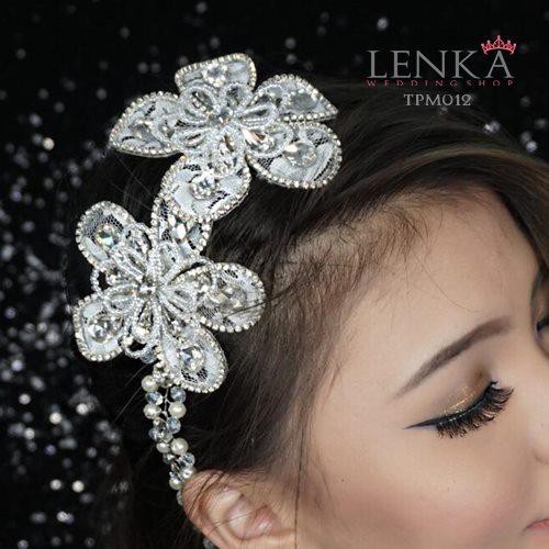 LENKA Tiara Rambut Headpiece Wedding Crown Aksesoris Pesta Pengantin Bunga TPM012