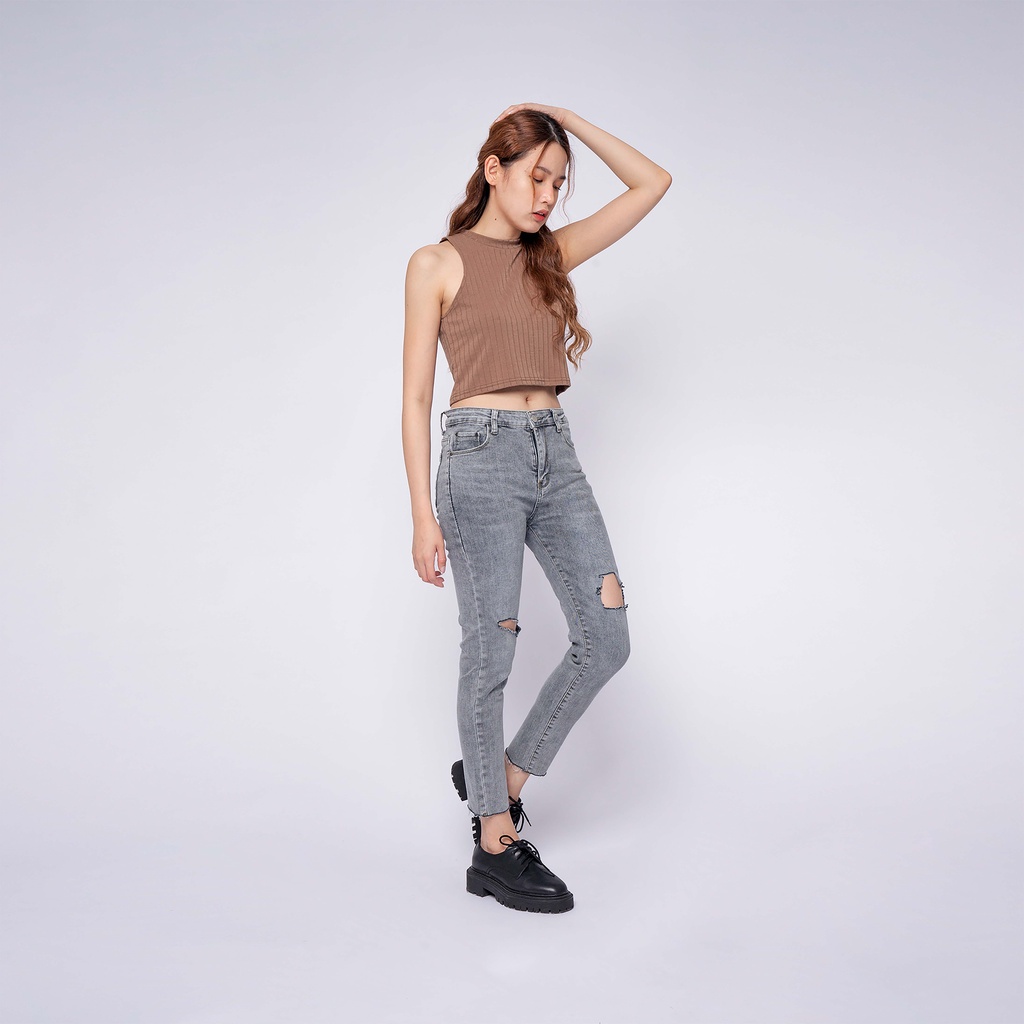 VIERLIN - Jeans 63156 - HIGHWAIST SKINNY RIPPED JEANS