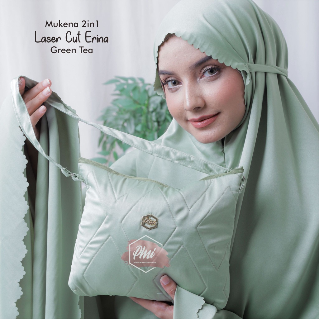 MUKENA SATIN SILK 2 IN 1 LASER CUT ERINA