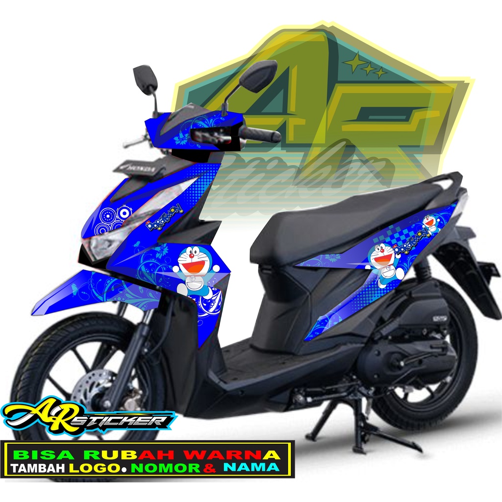 Decal Beat 2020 Fi Street Esp New Dekal full body Deluxe Honda Stiker sticker DORAEMON HITAM BIRU