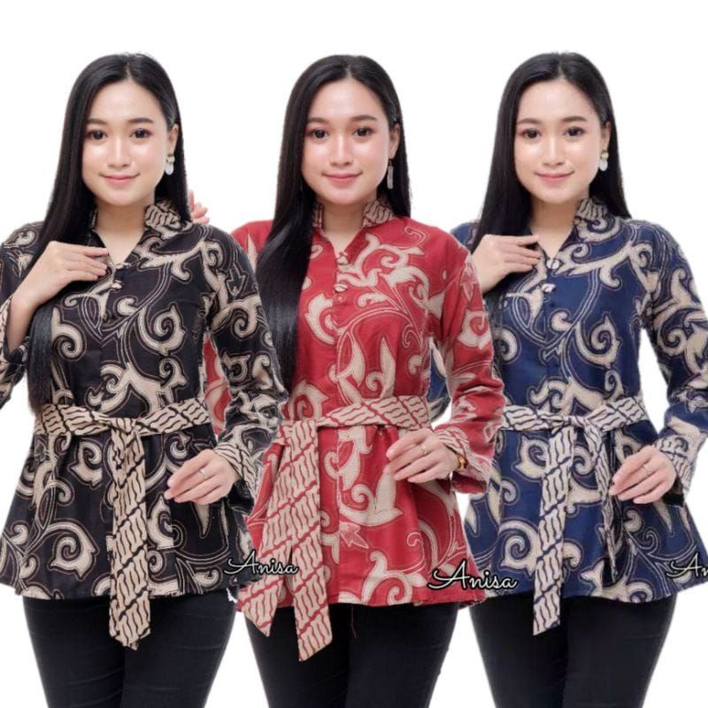 BAJU BATIK WANITA MODERN MONALISA GENES M,L,XL asli PEKALONGAN