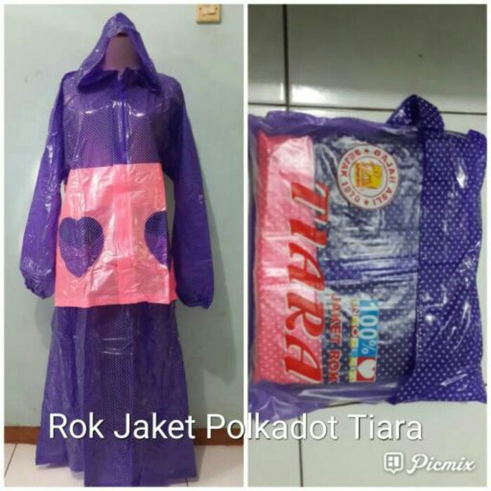 Jas Hujan Jaket Rok Motif Polkadot TIARA