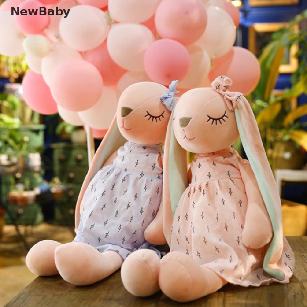 Mainan Boneka Kelinci Telinga Panjang Bahan Plush Untuk Bayi