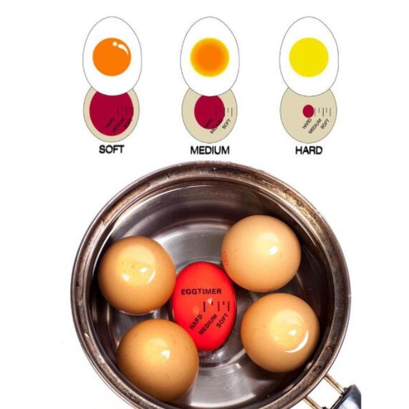 Timer Telur Rebus | Alat Dapur Pengamat Telur Mentah dan Dimasak Berubah Warna Lembut Sedang Keras