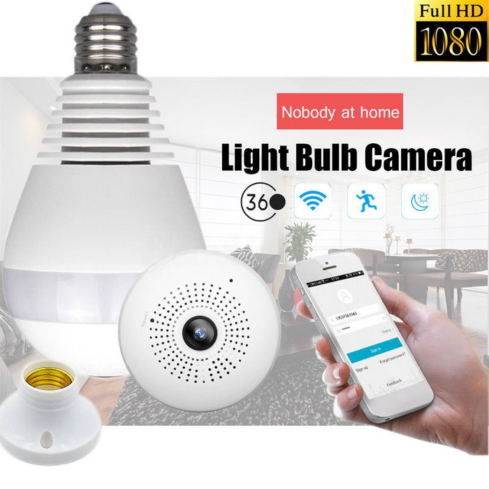 Kamera CCTV Bulb Lampu Bohlam Spy Cam Wireless Wifi 1080P 2M IP Camera