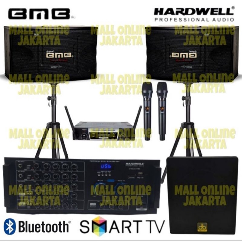 Paket karaoke bmb 10 inch ampli hardwell subwoofer aktif 12 inch ori