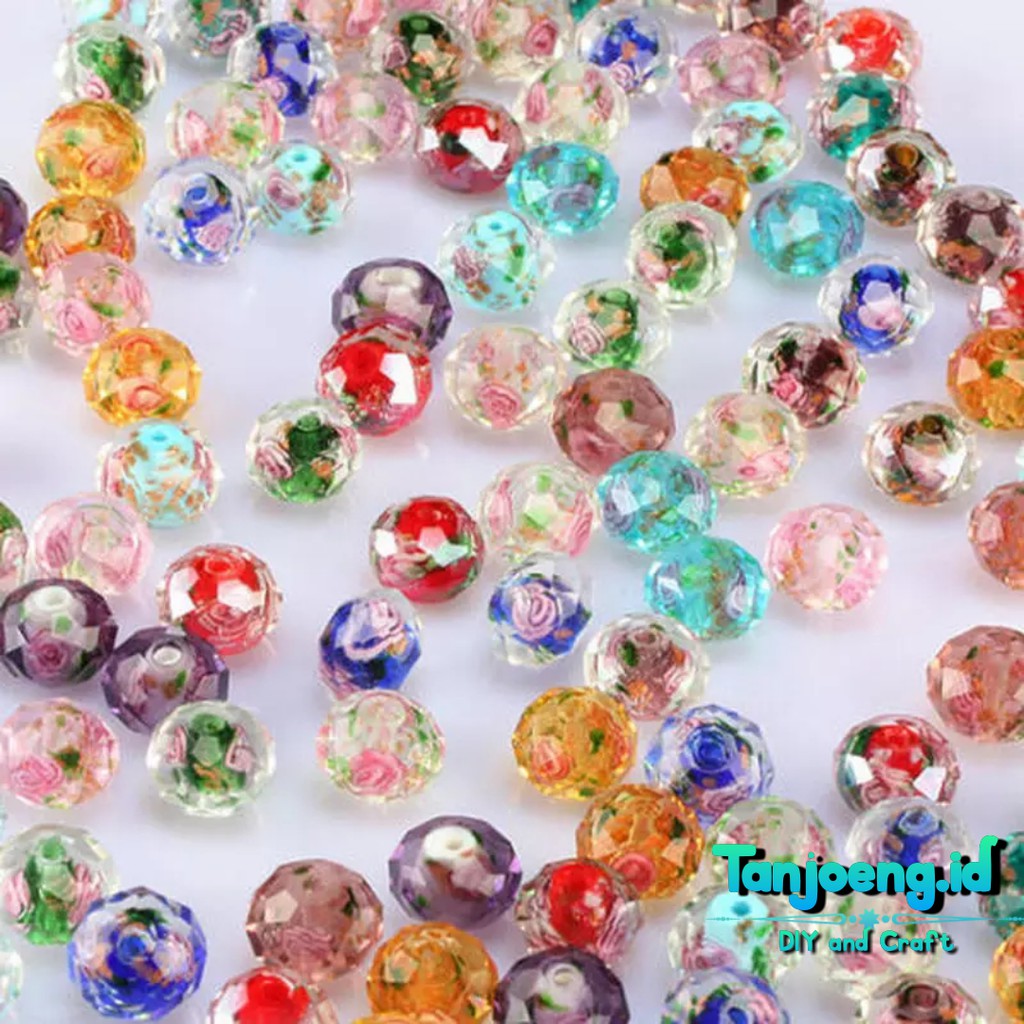 Batu Crystal Ceko Murano-Batu Kristal Ceko Murano-Bahan Craft Manik manik Kerajinan Gelang