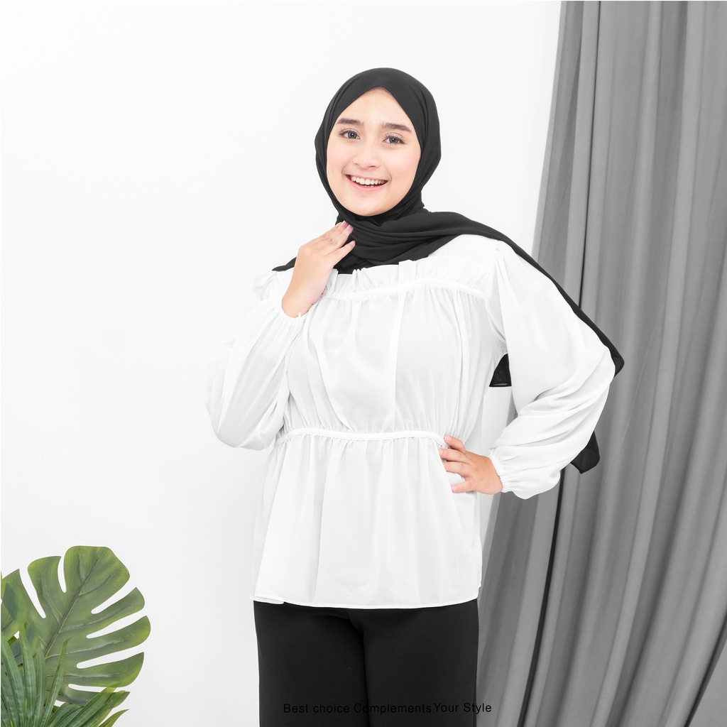 Heidy Blouse Atasan Wanita Basic Polos By Mahyra