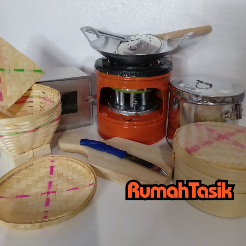 Rumah Tasik Set Alat Masak Mainan Masak Masakan Anak Bisa Nyala Kompor Mini Mainan Anak