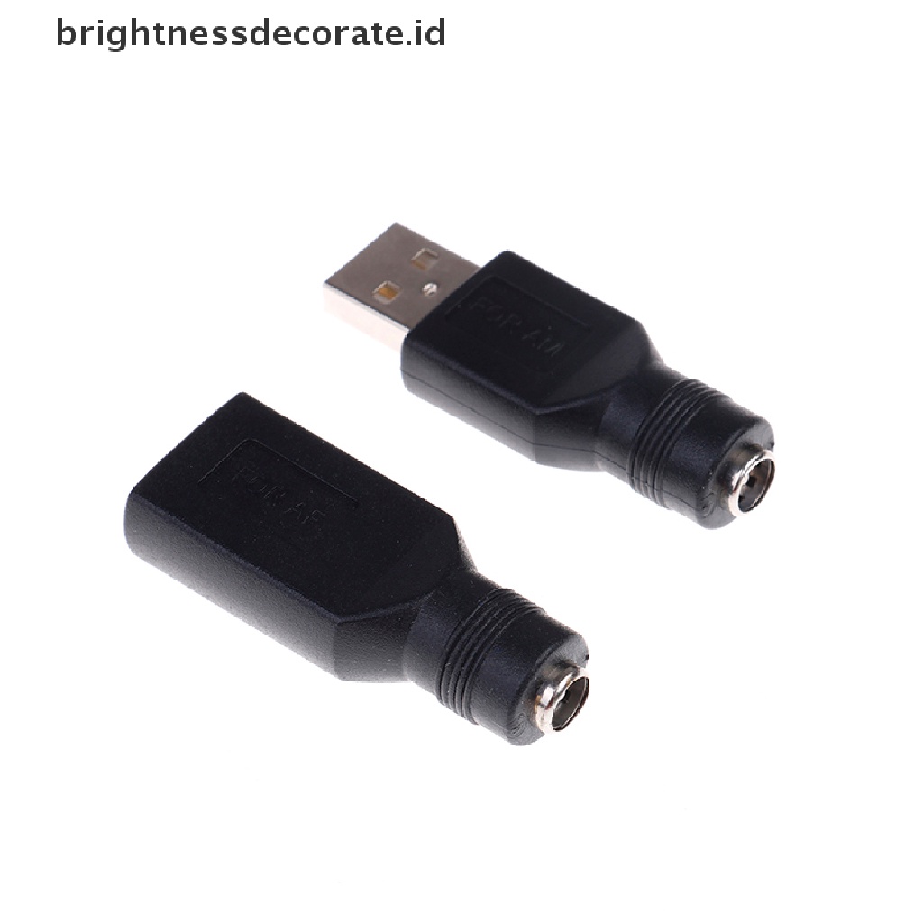 Adapter Konektor Konverter Laptop 5v 5.5x2.1mm Dc Usb 2.0 Ke Usb Male / Female