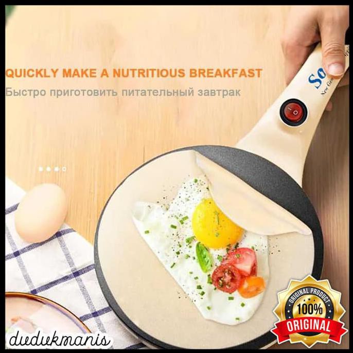 Teflon Elektrik For Pancake Pizza Crepes Frying Pan Maker Per-940 Medanbaiak.Store