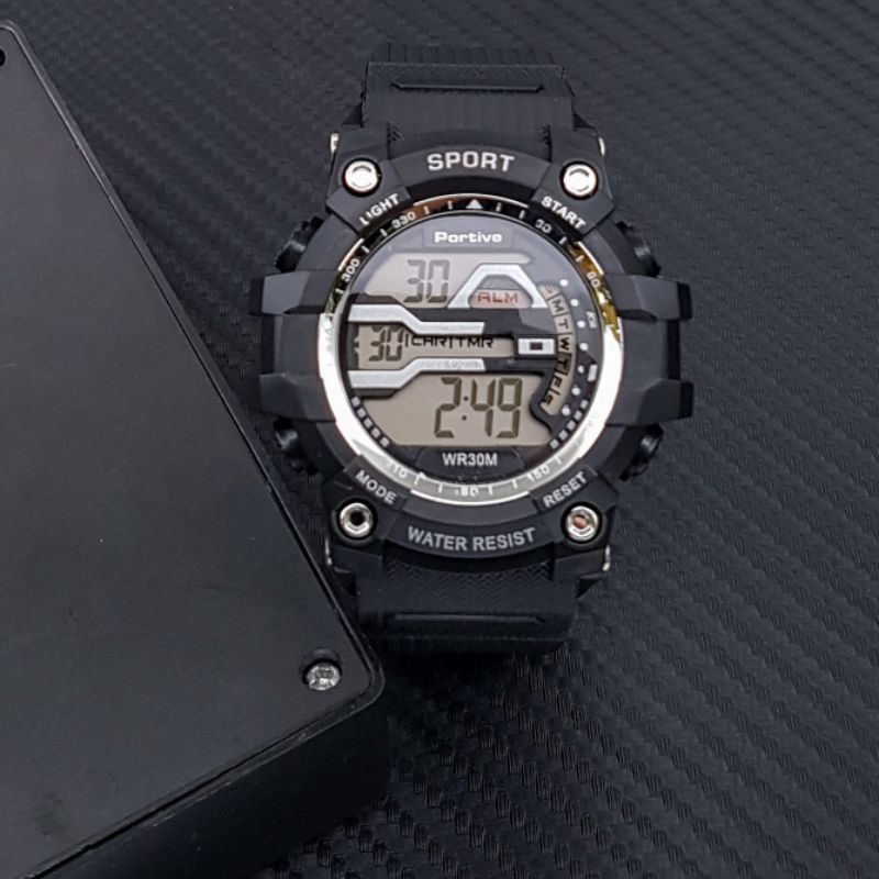 jam tangan portive digital mini sport laki laki anak remaja dewas