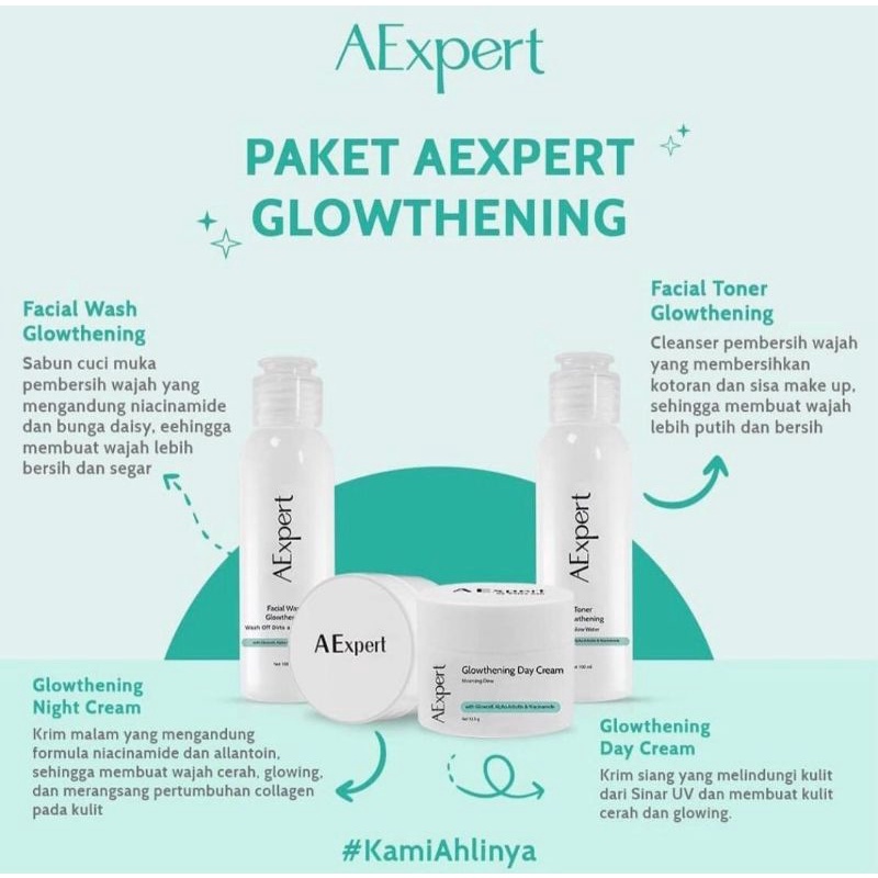 READY❗❗❗PAKET GLOWTENING AEXPERT SKINCARE GLOWTENING SERIES ASHANTY SKINCARE AEXPERT SKINCARE