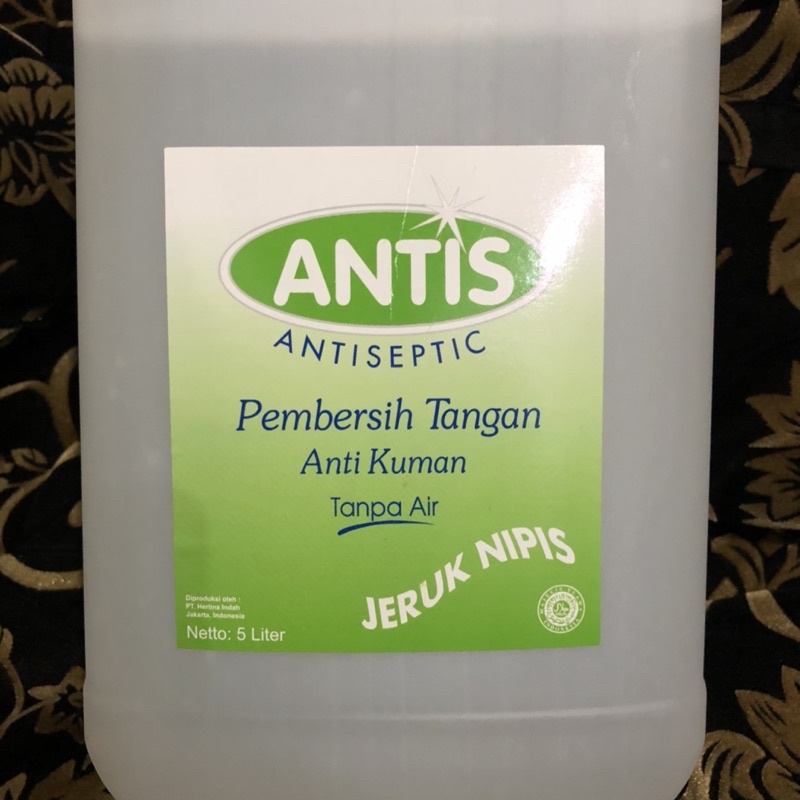 ANTIS Hand Sanitizer Gel / Jel Original Refill Jerigen 5L 5 Liter