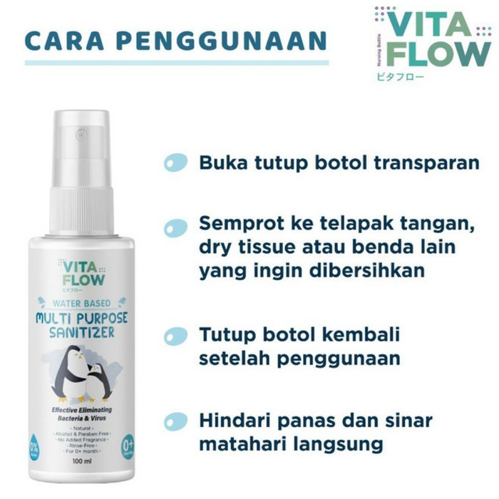 VITAFLOW Hand Sanitizer HOCL Spray 50ml untuk Bayi Multipurpose