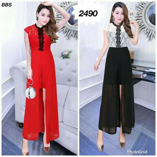 JUMSUIT DRES IMPORT BAHAN BRUKAT KOMBI TILE ALLSIZE FIT L KWALITAS BGS