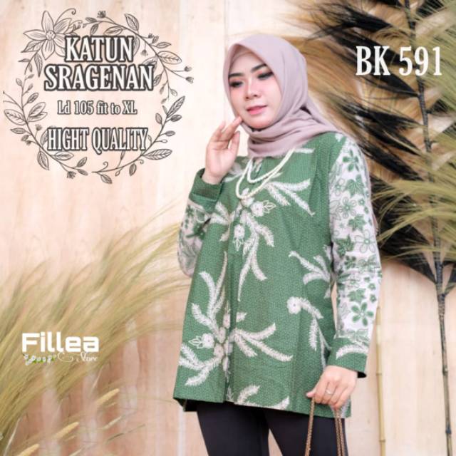Blouse batik sragenan halus batik solo high quality fashion solo