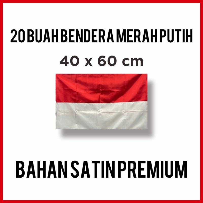 20Buah Bendera Kapal/Rumah 40x60 - Bendera Merah Putih