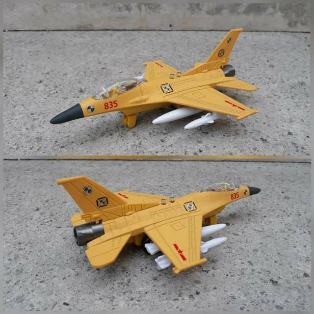 DIECAST PESAWAT JET TEMPUR F-16 - MINIATUR JET F16 MAINAN ANAK EDUKASI