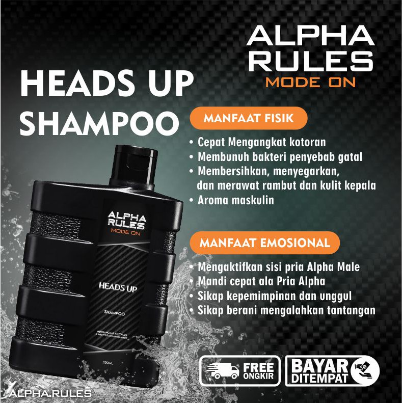 Alpha Rules Heads Up Shampoo Rambut Anti Ketombe Alpharules Original