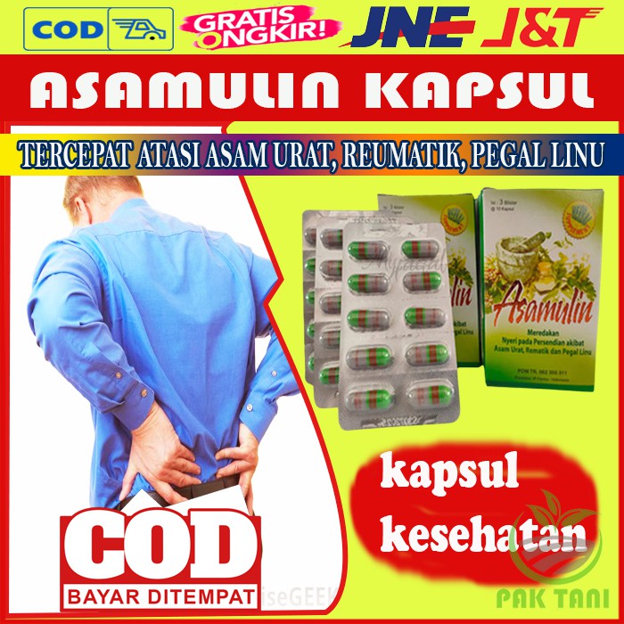 PROMO Obat Herbal Asamulin Original Kualitas B Asli Mengatasi Asam Urat Kolestrol Rematik Sakit Ping
