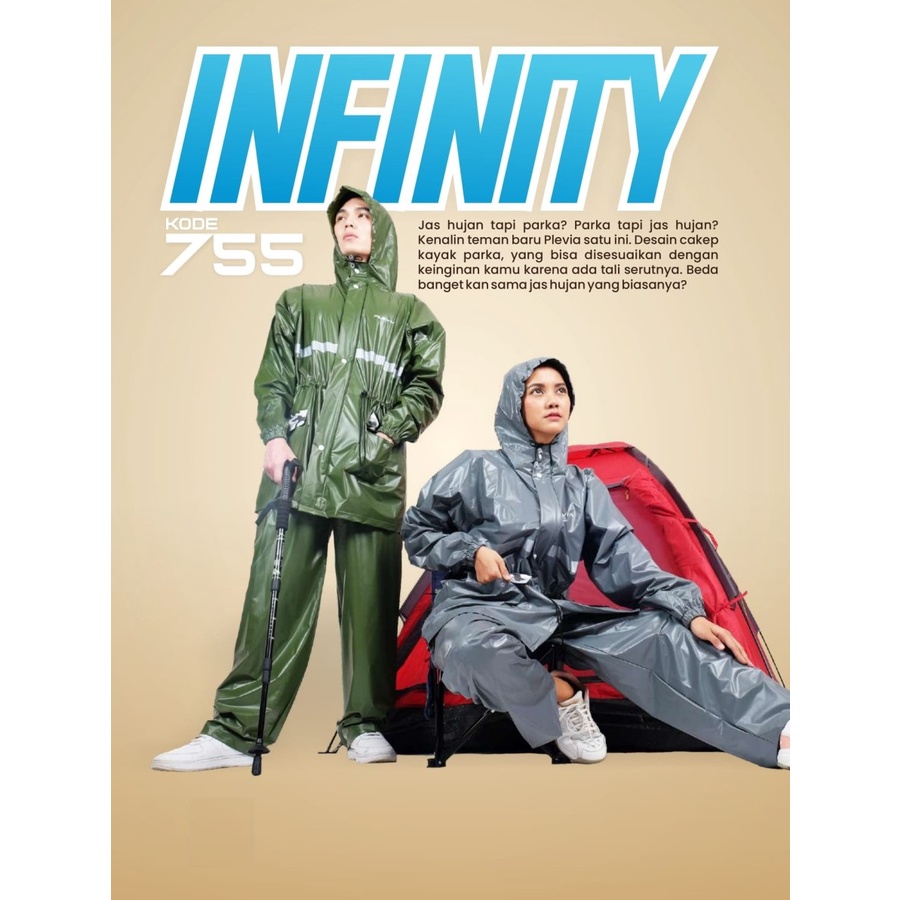 Jas Hujan Stelan Jaket Celana Dewasa Plevia Infinity 755