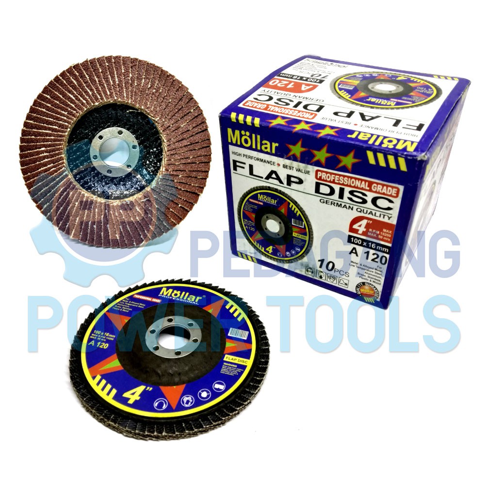 MOLLAR FLAP DISC NO 120 MATA GERINDA 4 INCH AMPLAS SUSUN TUMPUK BESI