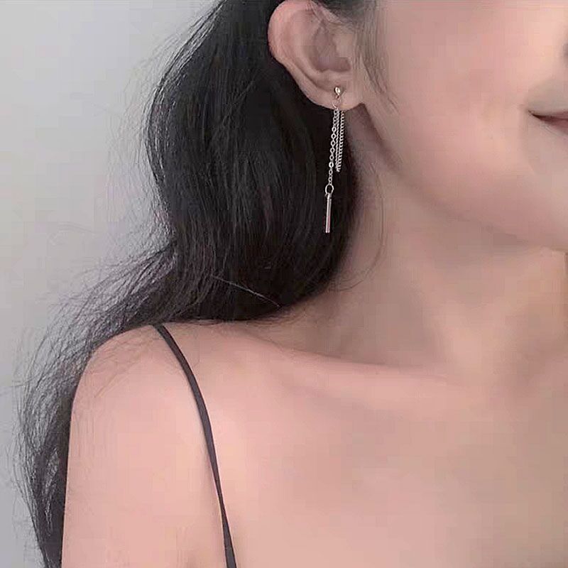 Anting Gantung Panjang Model Rantai Rumbai Gaya Punk Korea Untuk Wanita