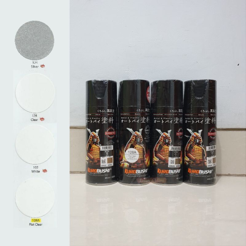 

SAMURAI PAINT pilox pylox pyloc Cat Semprot White 102, Silver 124, Clear 128, Flat Clear 128A 400ml