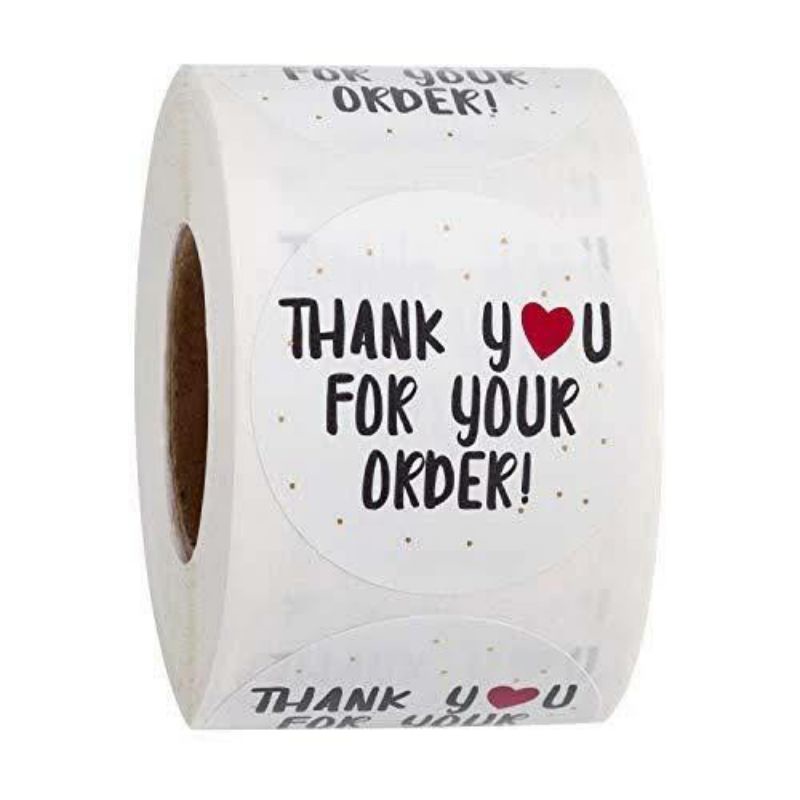 [MYUME.STORE] 500 pcs Stiker thank you/segel thank you/thanks for order/ label online shop-H