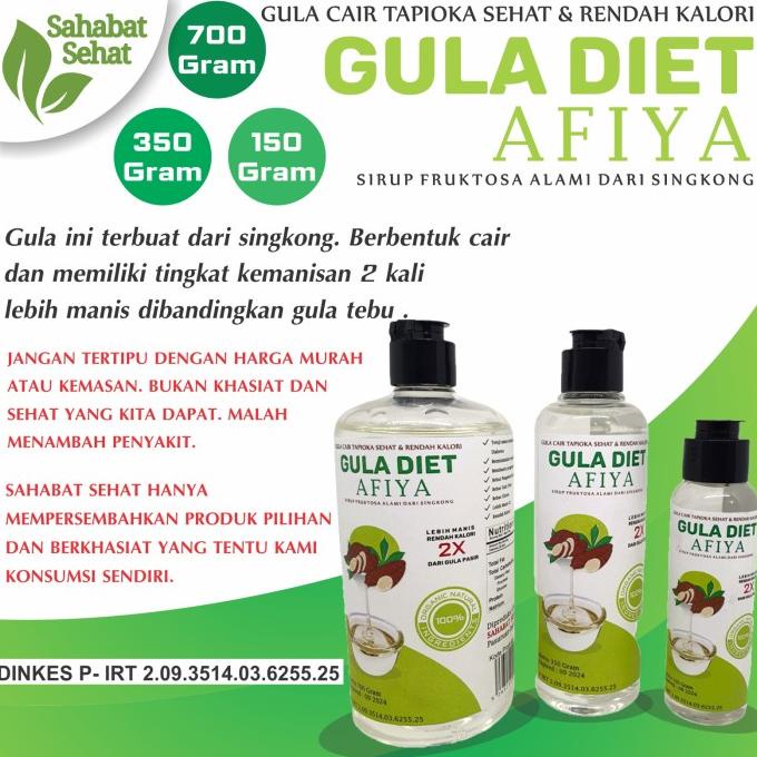 

siap kirim] GULA DIET AFIYA 700 Gram Fruktosa Singkong Cair 1 Mirip Gulakong Kg