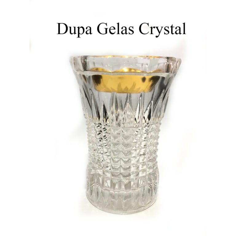 Tempat Bakar Dupa mabkharah Motif Gelas Crystal / Bunga Crystal Warna