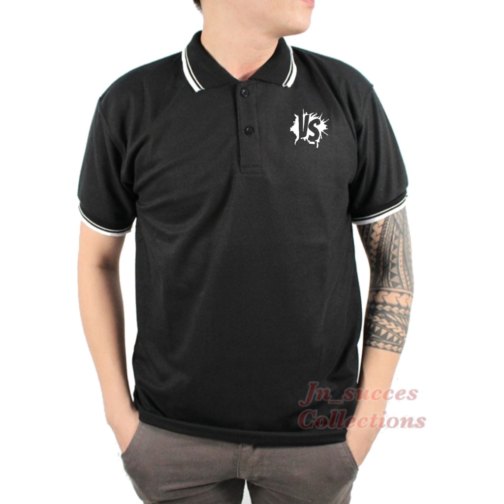 Kaos Kerah Polo List Motif VS/ Kaos Kerah Polo List / Kaos Polo Shirt Pria
