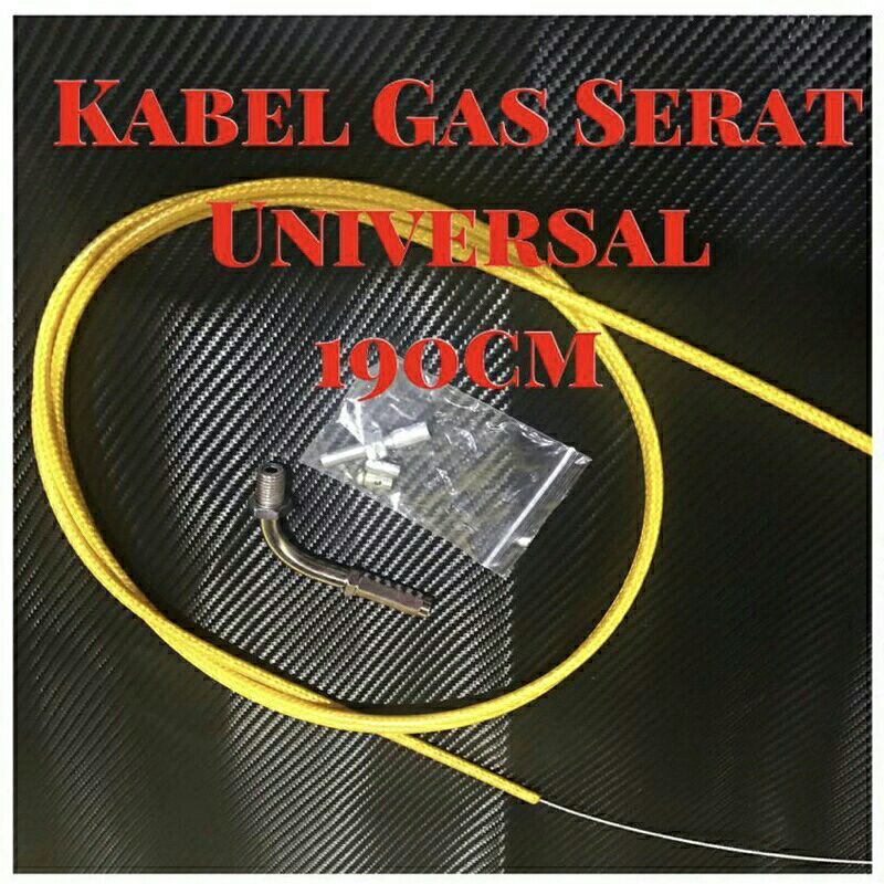 Tali kabel gas serat karbon universal matic bebek moge sport ukuran panjang 190cm