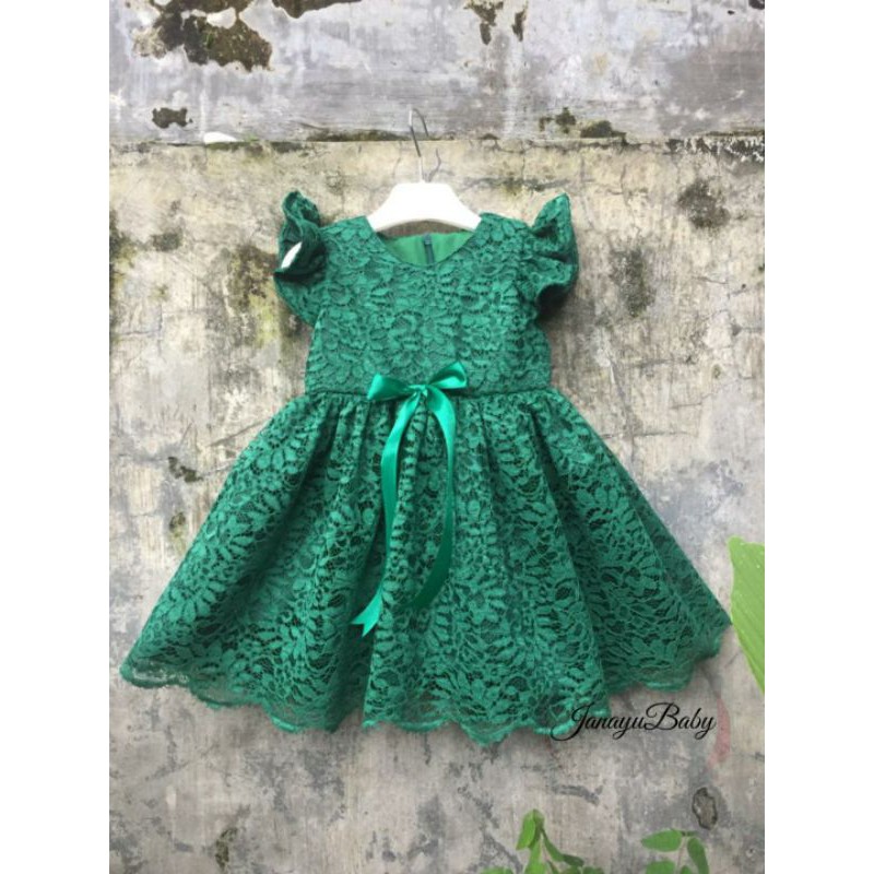 Dress bayi hijau boto / ijo botol / green emerald