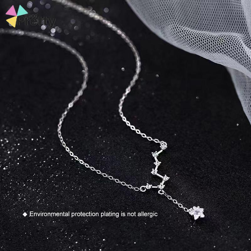 Big Dipper Wanita Trendy Temperamen Cahaya Mewah Desain Niche Rumbai Kalung Indah Sederhana - PD