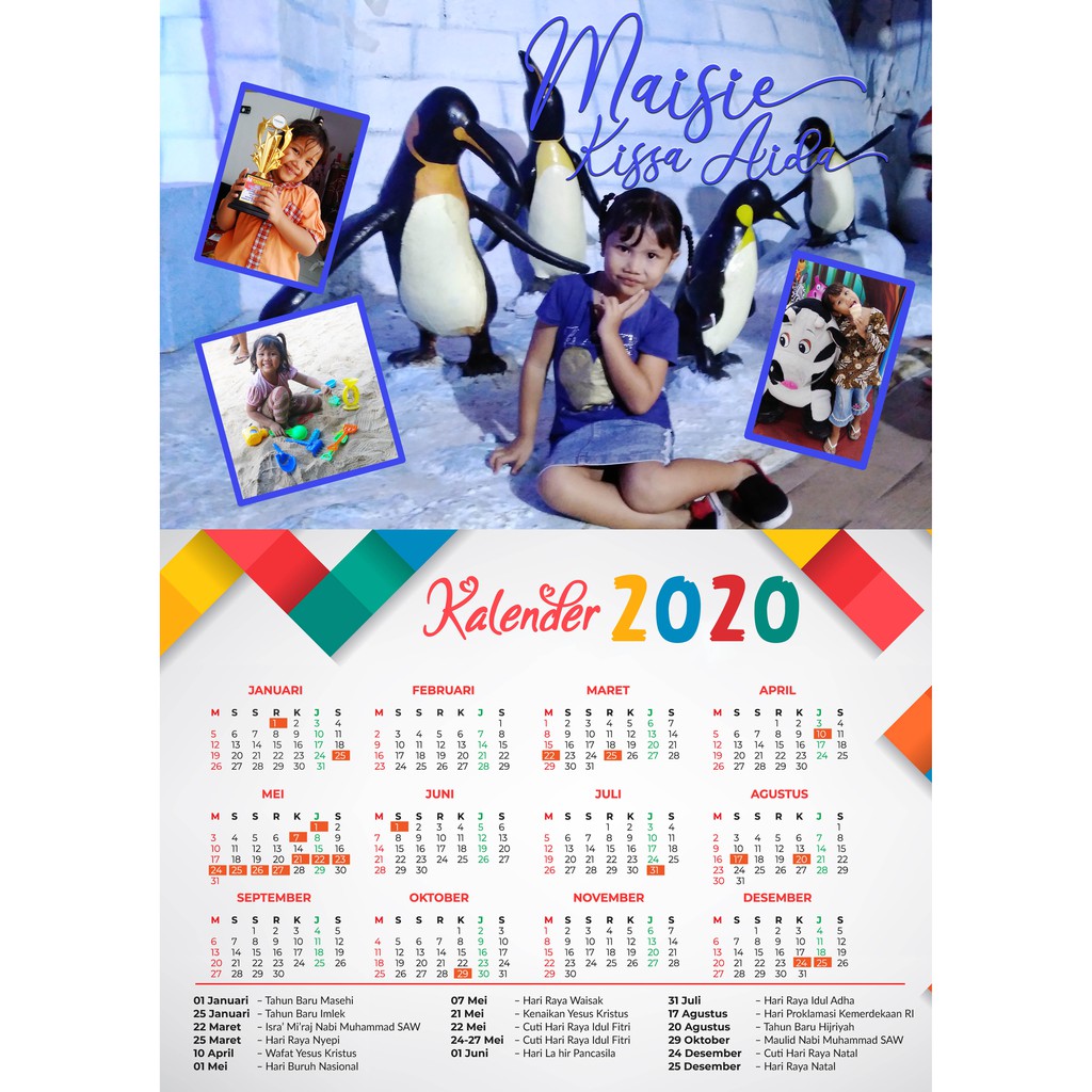 Afy Undangan Kartu Kalender 2020 Kalender 2021 Kalender Kostum Kalender Foto Kode K001 Shopee Indonesia