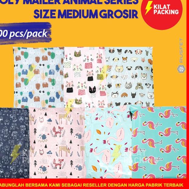 

► POLYMAILER ANIMAL SERIES SIZE MEDIUM / AMPLOP PLASTIK PACKING /PACK - Dog Origami, 12CM X 18CM ✫