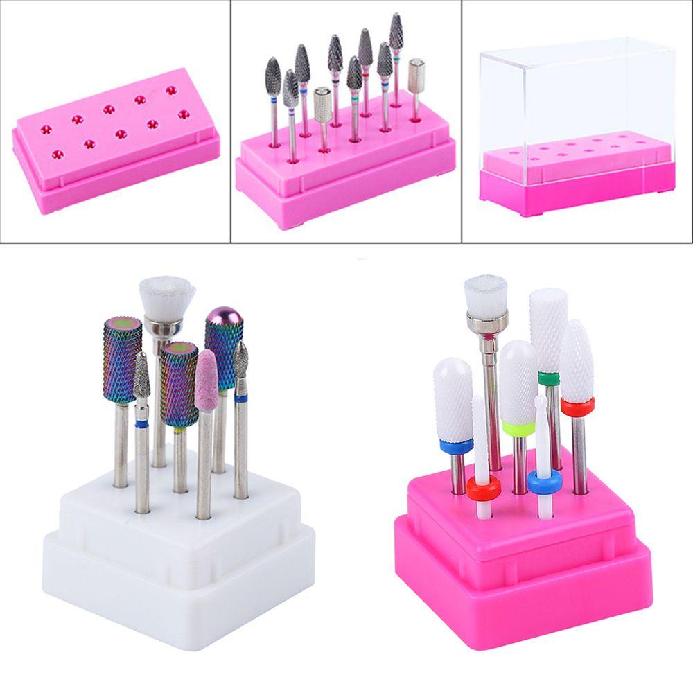 Kepala Gerinda TOP Display Case Beauty Nail Polishing Head Nail Art Nail Drill Bits Holder