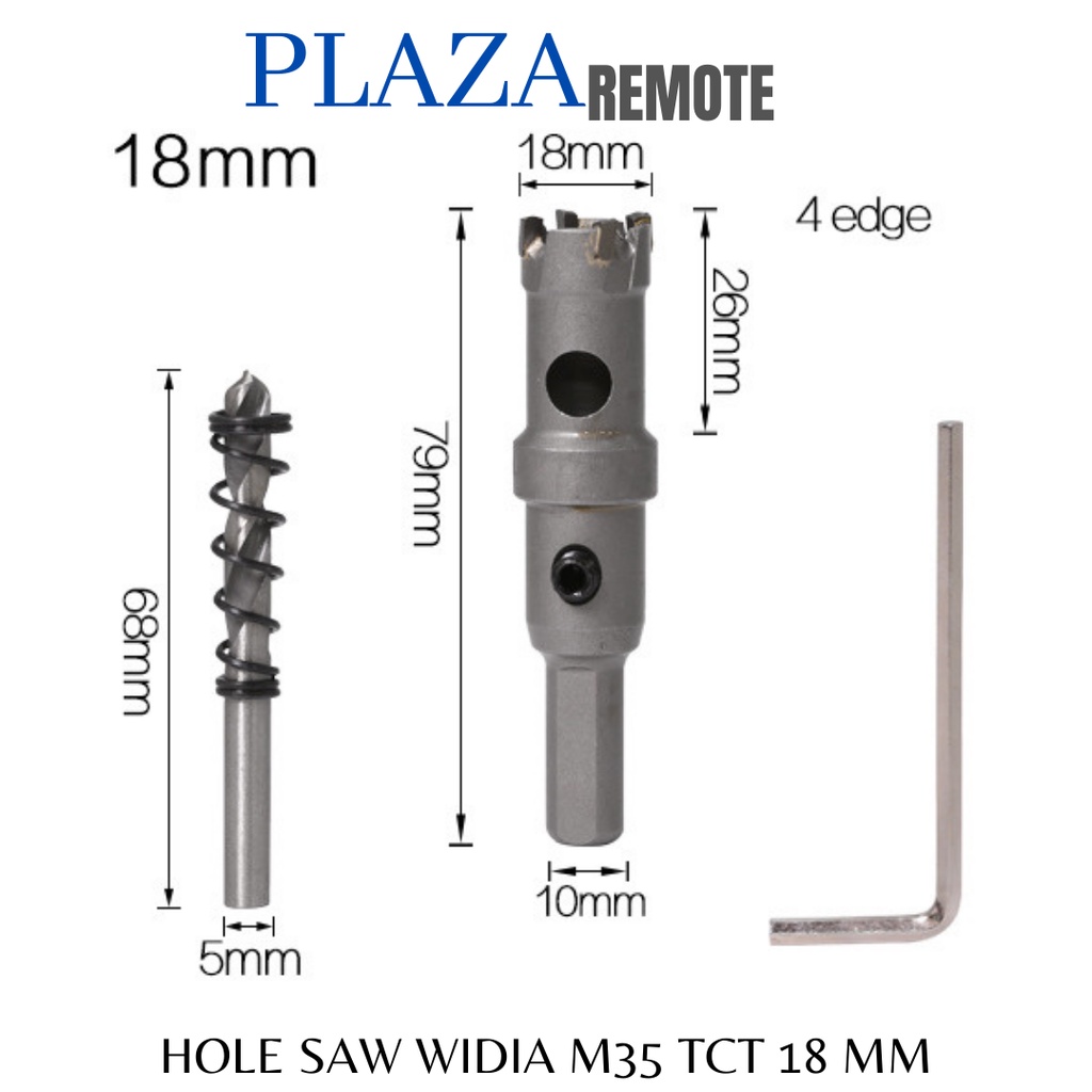 MATA BOR HOLE SAW TCT KARBIT M35 BESI  METAL CARBIDE WIDIA 14 MM 15 MM 16 MM  16.5 MM  18 MM  19 MM 20 MM  22 MM 25 MM