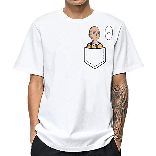 Tshirt anime Saitama Ok Fake Pocket One punch Man